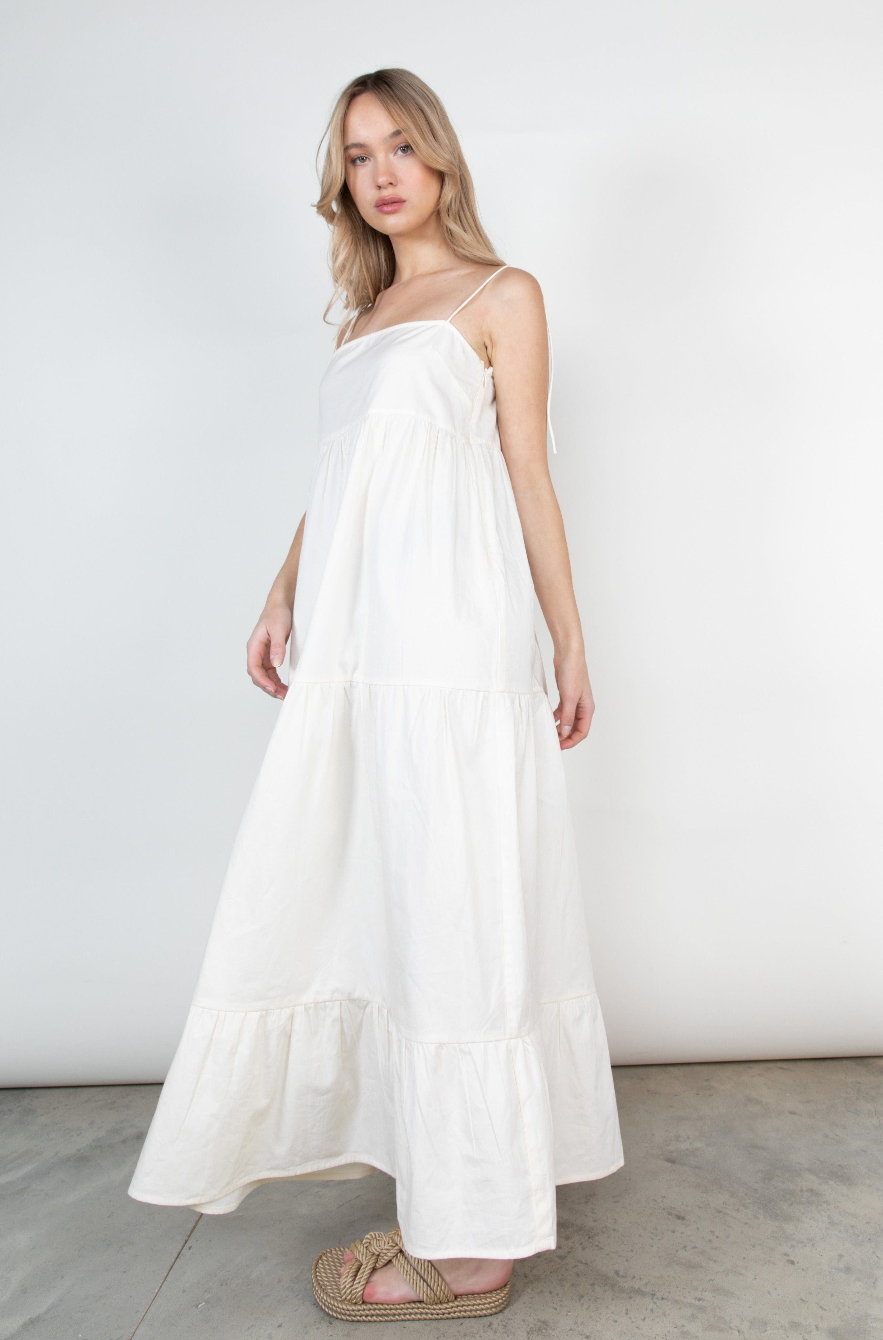 Betsy Midi Smock Dress - White, 10