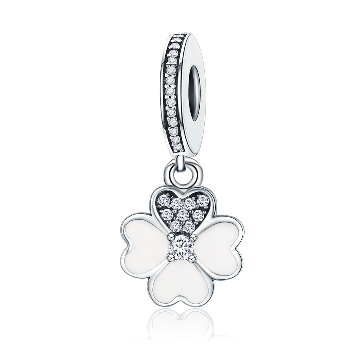 Charm Fleur Scintillant Argent Sterling 925/1000e