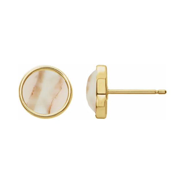 Evalueerbaar buis Agnes Gray 14K Gold stud oorbellen 9-10 mm – feelsmoments