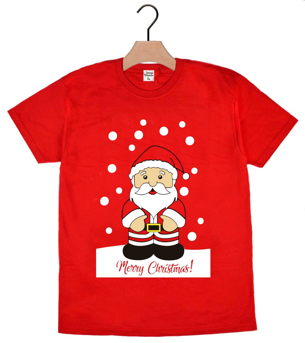 Camiseta Navidad para y Roja con Papá Noel – Jerseys Navideños