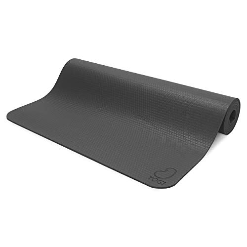 Closed Cell SGS Certified Earth-Friendly Exercise Gym Mat Bean Products Yogi Premium Yoga Mat Non-toxic Slip Resistant Double Sided 4mm Thick Extra-Long 73” L x 24” W Non-Skid