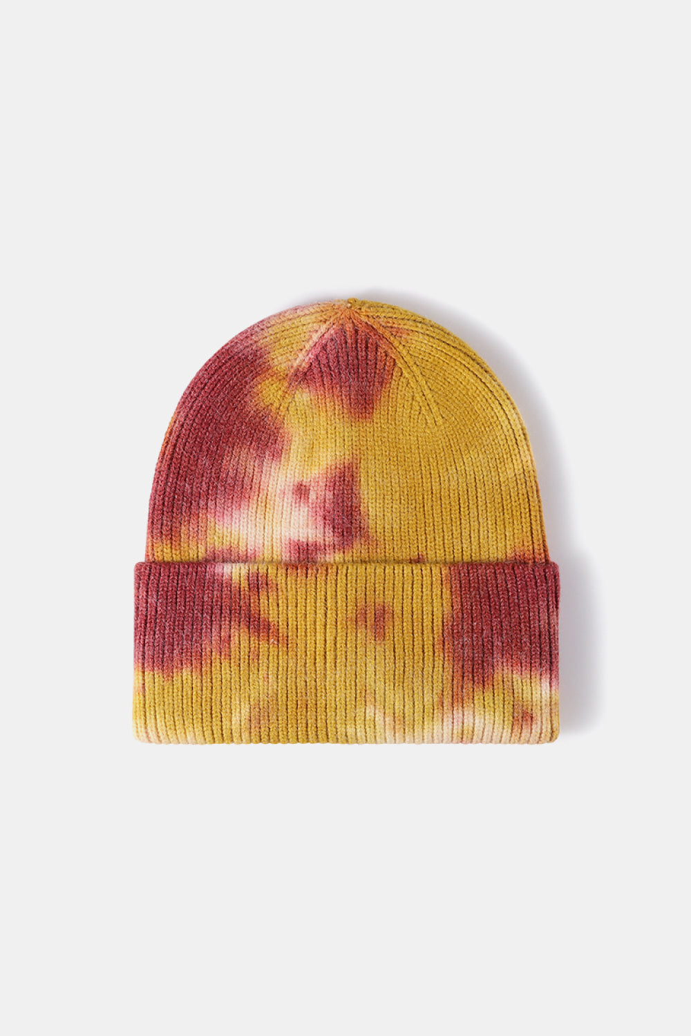 Tie-Dye Cuffed Rib-Knit Beanie Hat by Madsbay