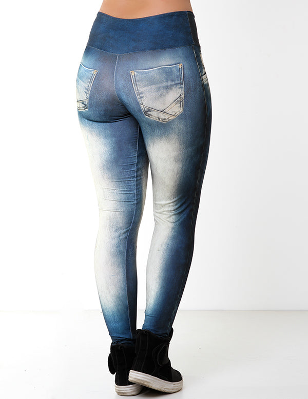 legging fake jeans plus size