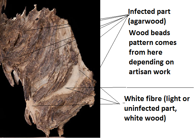 Agarwood infected wood white food