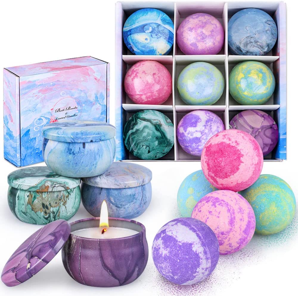 candles and bath bombs