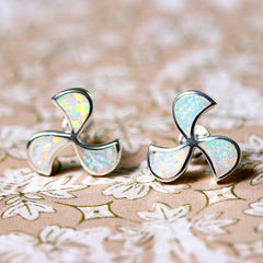 White windmill opal set,Opal Earrings,Opal Necklace,Gemstone Earrings,Stud Earrings,Gemstone Necklace,Silver earrings,Silver Necklace,opal,silver stud 925 sterling silver