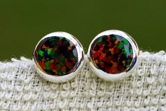 0006_OPSBL,Opal Earrings,Opal Necklace,Geode Earrings,Geode Necklace,Stud Earrings,Gemstone Earrings,Gemstone Necklace,Necklace,silver,opal