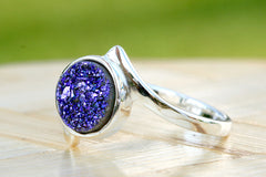Druzy Ring,Crystal Ring,Geode Ring,Cocktail Ring,Stone Ring,Quartz Ring,Agate Ring,Gemstone Ring,Summer,drusy ring,silver,unique,handmade
