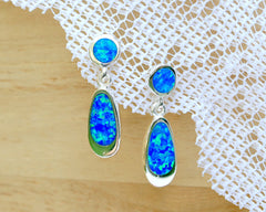Opal Earrings,Geode Earrings,Gemstone Earrings,Agate Earrings,October Birthstone,Stone earrings,Opal,Jewelry,Silver,