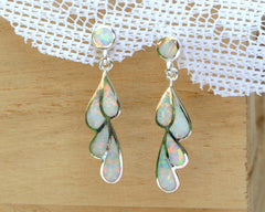 Opal Earrings,Geode Earrings,Gemstone Earrings,Agate Earrings,October Birthstone,Stone earrings,Stone,silver,jewelry,october,agate,earrings