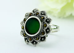 40% Off Vintage,Vintage ring,Green agate Ring,Geode Ring,Statement Ring,Agate Ring,Stone Ring,Gemstone Ring,birthstone ring,Geode,Stacking,A