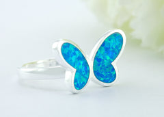 Butterfly,Opal Ring,Geode ring,October,Birthstone,gemstone ring,Agate ring,delicate ring,stone,gedoe,agate,silver,opal,dainty,butterfly
