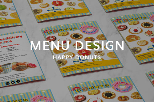 Takeaway Menu Design for Happy Donuts