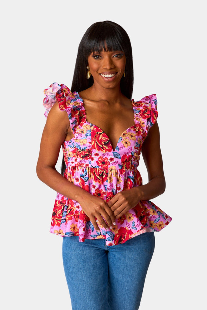 Select Sustainable Wearable Women's Apparel,Women, T-Shirts & Tops, Tank Tops - Clothing Shop OnlineBett Ruffle Sleeve Tank Top - Daisy Days