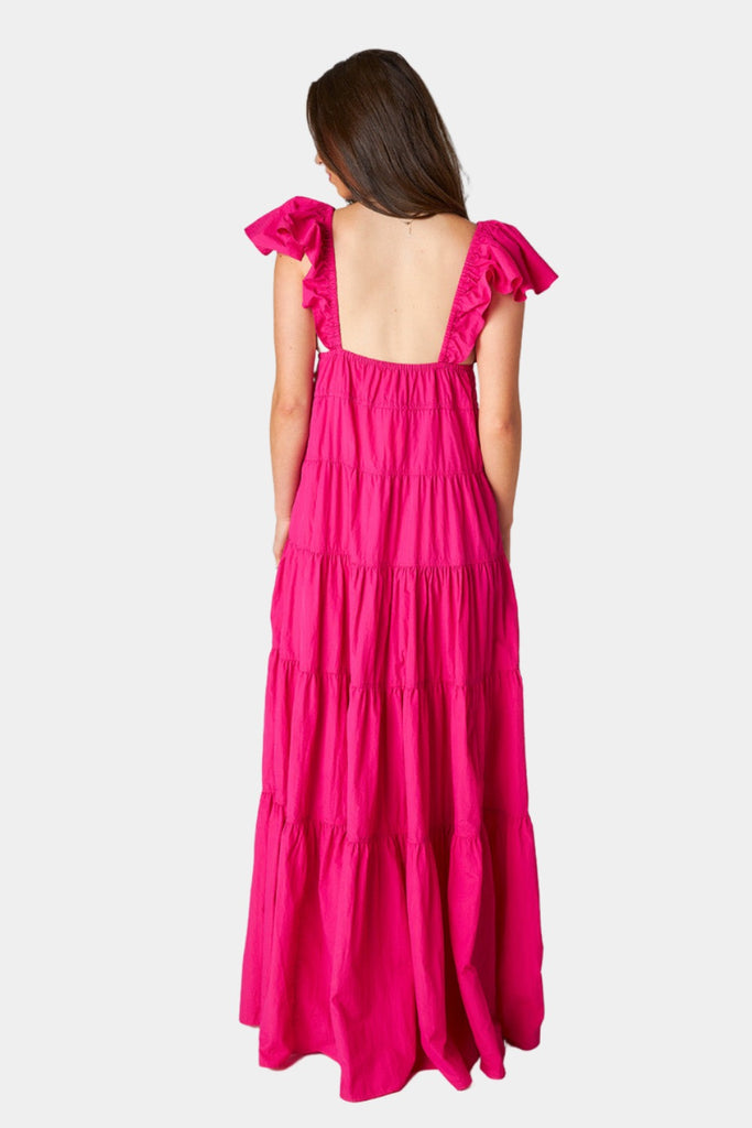 Select Sustainable Wearable Women's Apparel,Women, T-Shirts & Tops, Tank Tops - Clothing Shop OnlineHolland Tiered Maxi Dress - Raspberry