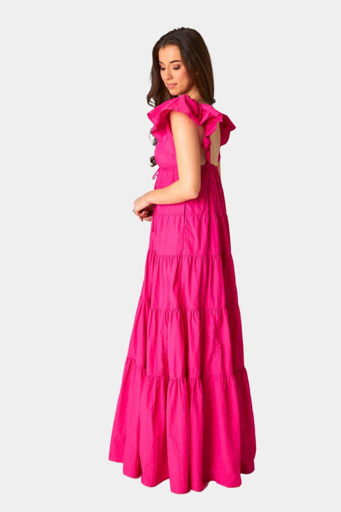 Select Sustainable Wearable Women's Apparel,Women, T-Shirts & Tops, Tank Tops - Clothing Shop OnlineHolland Tiered Maxi Dress - Raspberry