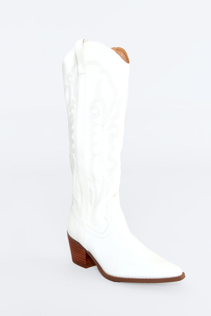 Brandy Tall Boots - White