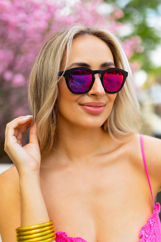 bisnistiketpesawatmmbc Val Acetate Framed Sunglasses - Pink