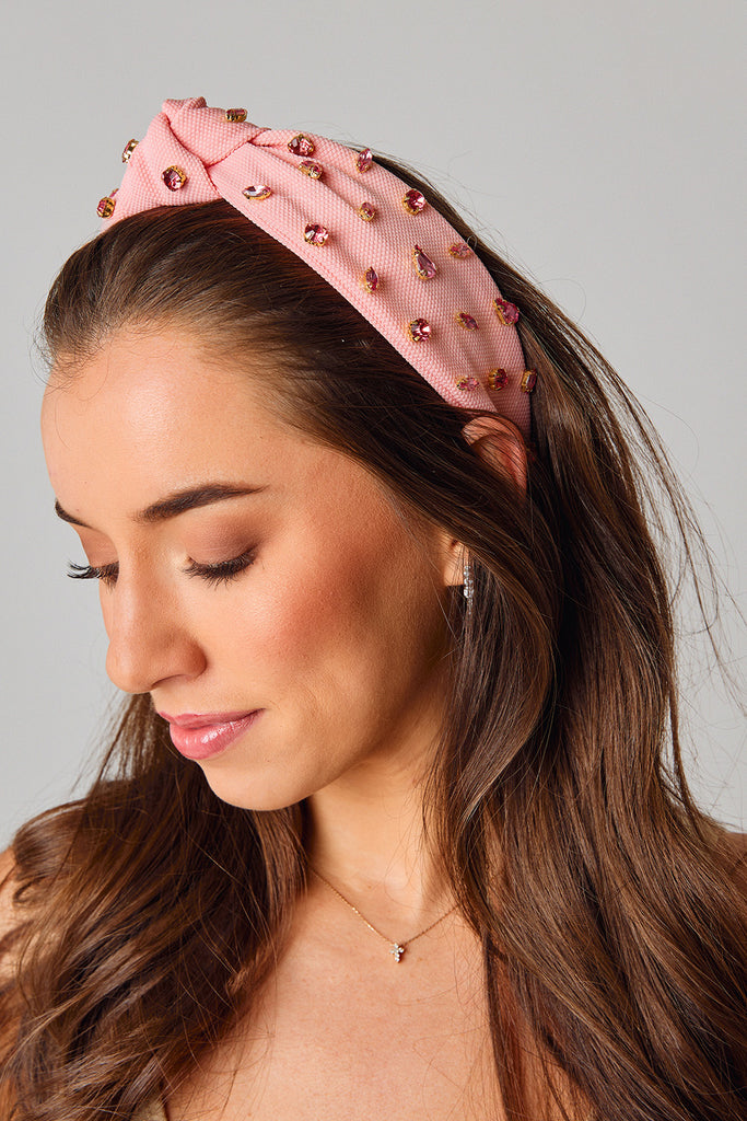 Charlotte Studded Headband - Light Pink