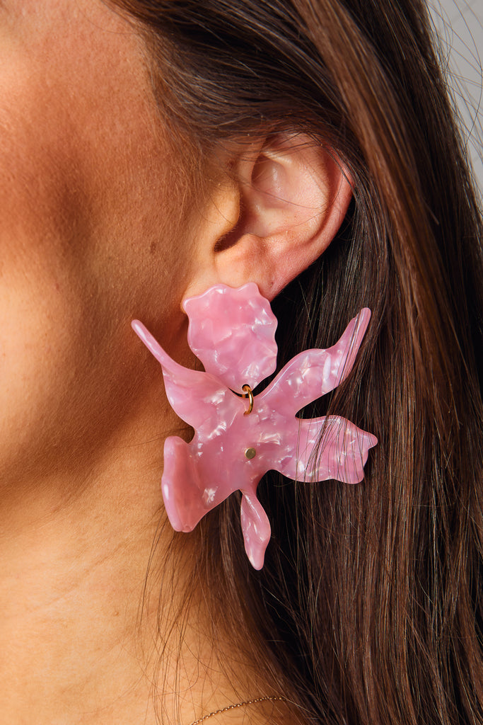 Fawna Statement Earrings- Pink