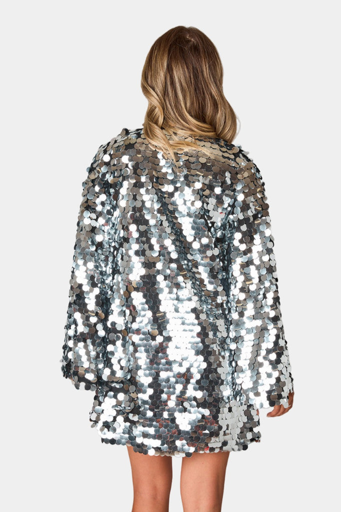 Select Sustainable Wearable Women's Apparel,Women, T-Shirts & Tops, Tank Tops - Clothing Shop OnlineBertie Sequin Short Dress - Silver Disco