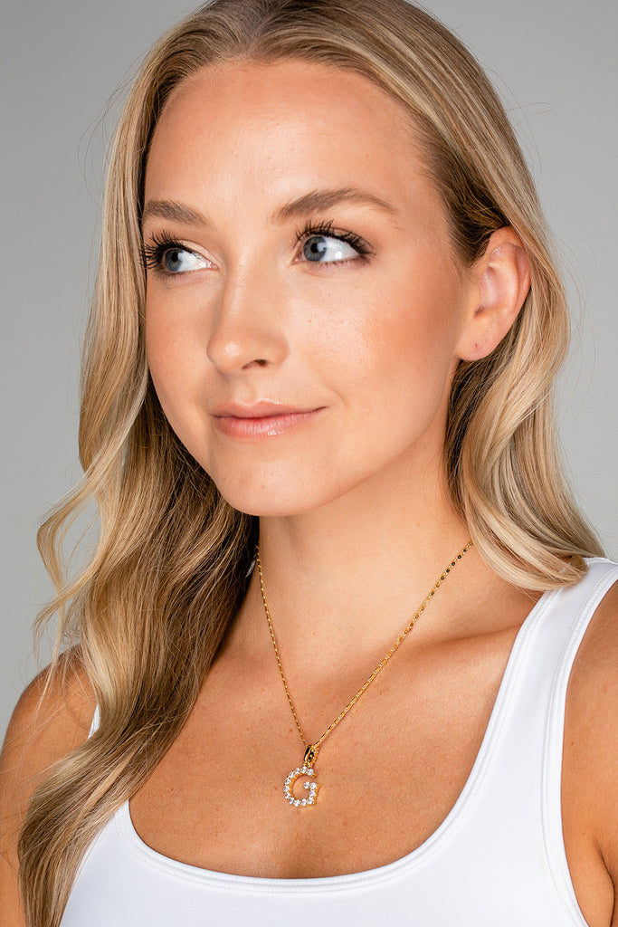 Arielle Diamond Initial Necklace - Gold