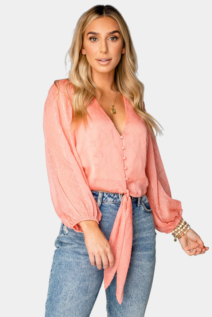 Select Sustainable Wearable Women's Apparel,Women, T-Shirts & Tops, Tank Tops - Clothing Shop OnlineEstelle Tie Front Top - Coral