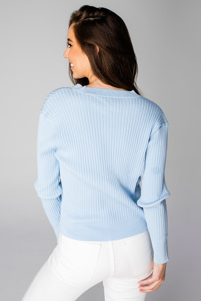 Select Sustainable Wearable Women's Apparel,Women, T-Shirts & Tops, Tank Tops - Clothing Shop OnlineNoah Cropped Ribbed Sweater - Blue