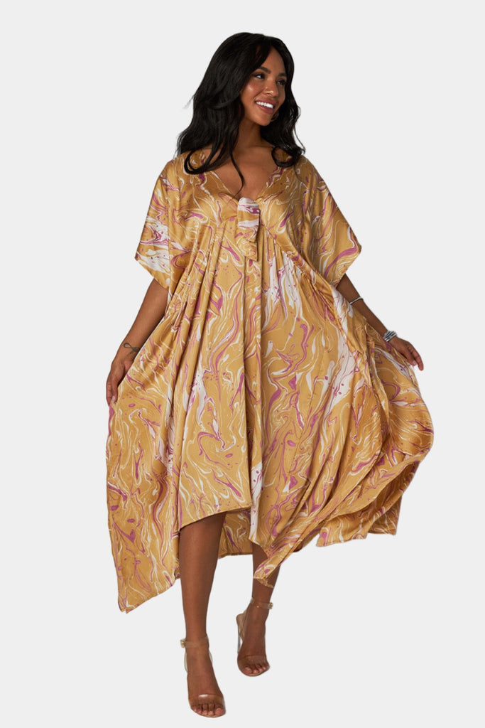 Select Sustainable Wearable Women's Apparel,Women, T-Shirts & Tops, Tank Tops - Clothing Shop OnlineMamie Caftan Maxi Dress - Venus