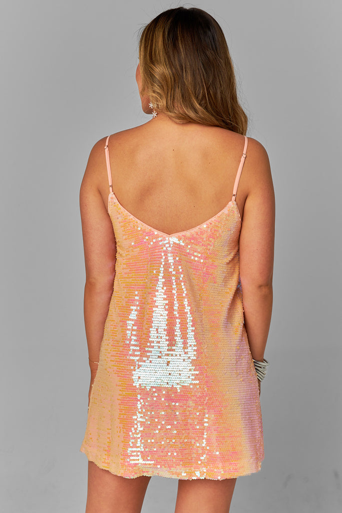 Select Sustainable Wearable Women's Apparel,Women, T-Shirts & Tops, Tank Tops - Clothing Shop OnlineCleo Sequin Party Dress - Champagne