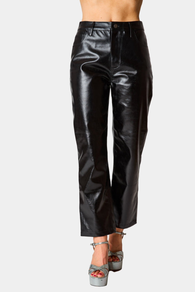 Select Sustainable Wearable Women's Apparel,Women, T-Shirts & Tops, Tank Tops - Clothing Shop OnlineTravolta High-Rise Metallic Pants - Onyx