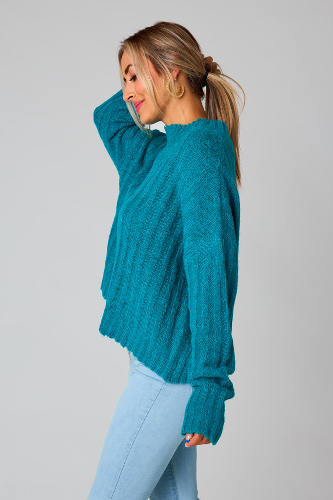 Select Sustainable Wearable Women's Apparel,Women, T-Shirts & Tops, Tank Tops - Clothing Shop OnlineHadley Knit Sweater - Teal