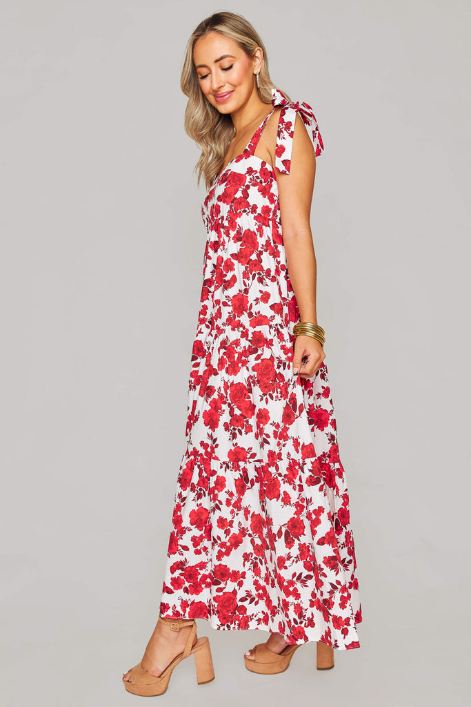 Select Sustainable Wearable Women's Apparel,Women, T-Shirts & Tops, Tank Tops - Clothing Shop OnlineArlene Tie-Shoulder Maxi Dress - Scarlet Flower