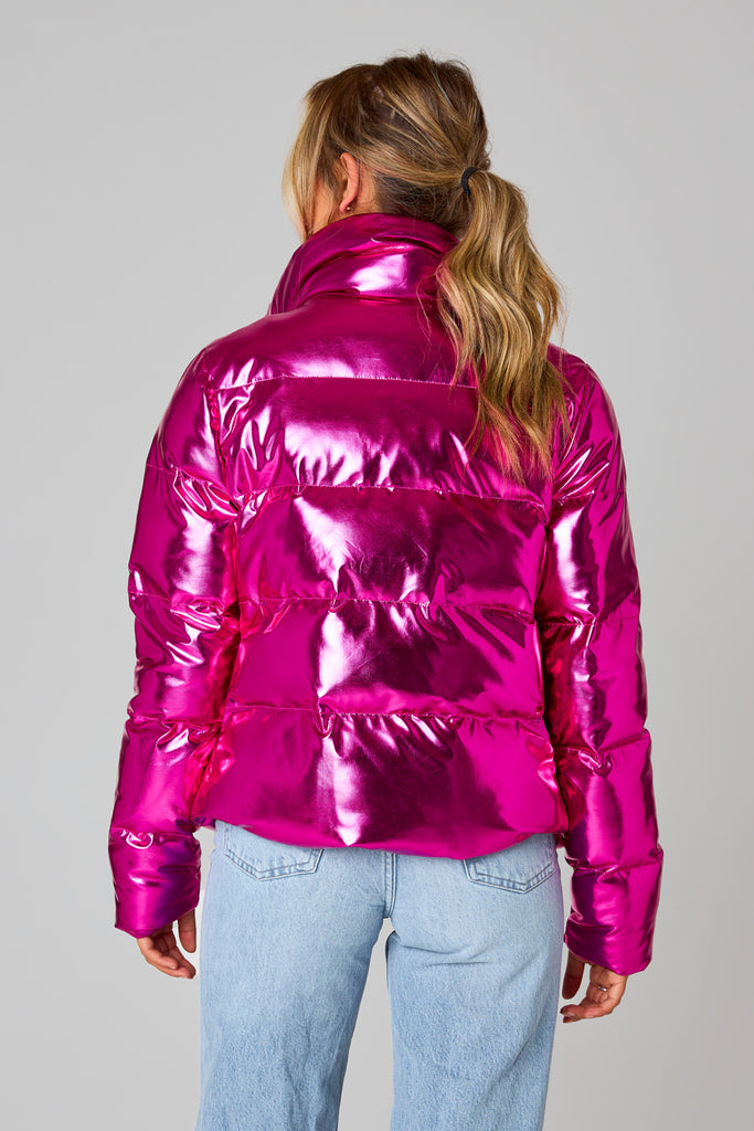 Select Sustainable Wearable Women's Apparel,Women, T-Shirts & Tops, Tank Tops - Clothing Shop OnlineAddison Metallic Puffer Jacket - Electric
