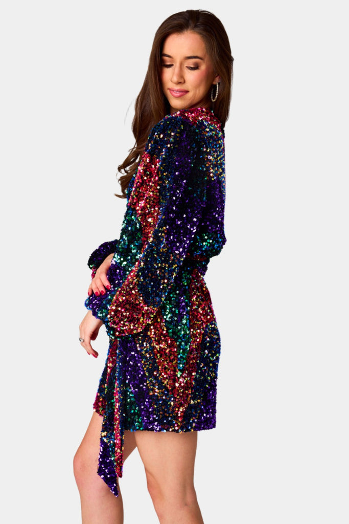 Select Sustainable Wearable Women's Apparel,Women, T-Shirts & Tops, Tank Tops - Clothing Shop OnlineAdeline Sequin Wrap Dress - Party
