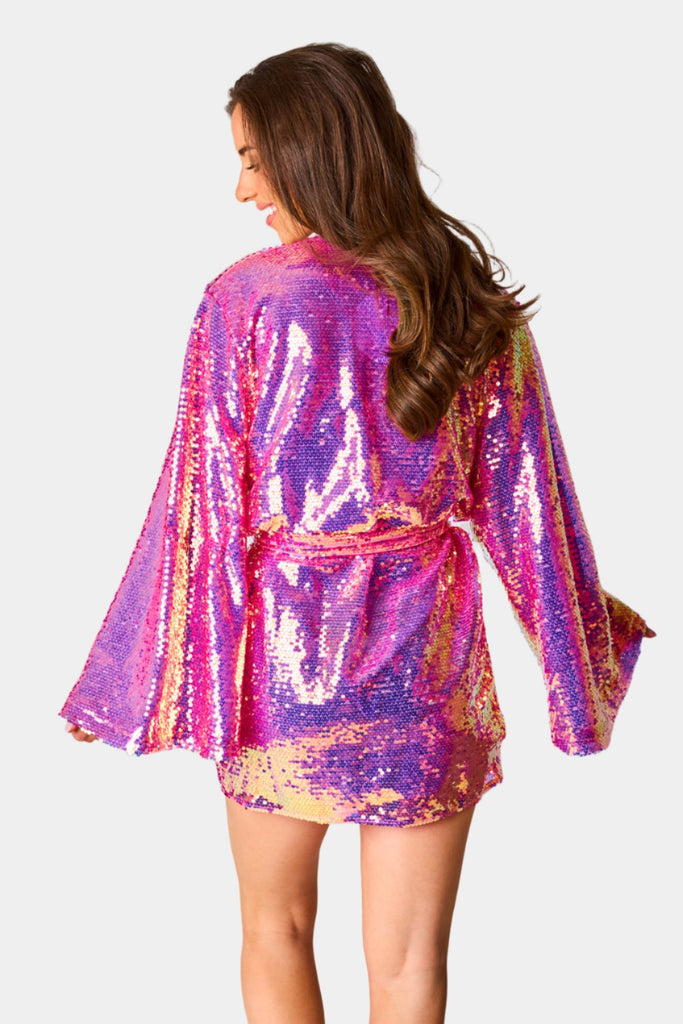 Select Sustainable Wearable Women's Apparel,Women, T-Shirts & Tops, Tank Tops - Clothing Shop OnlineLynlee Sequin Wrap Dress - Taffy