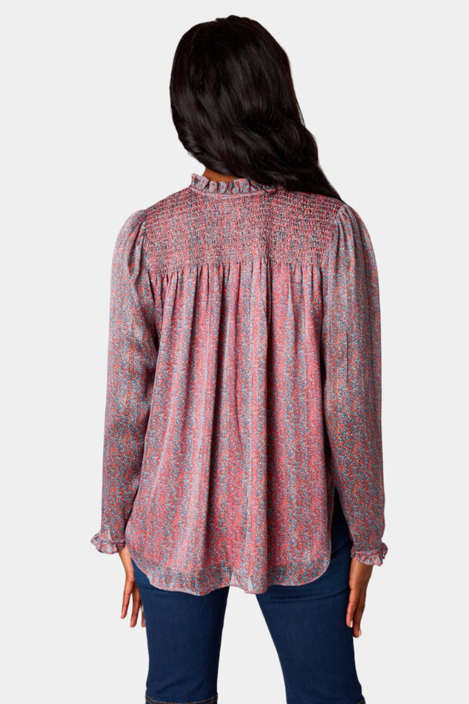 Select Sustainable Wearable Women's Apparel,Women, T-Shirts & Tops, Tank Tops - Clothing Shop OnlineEverly Long Sleeve Button Up Blouse - Forget Me Not