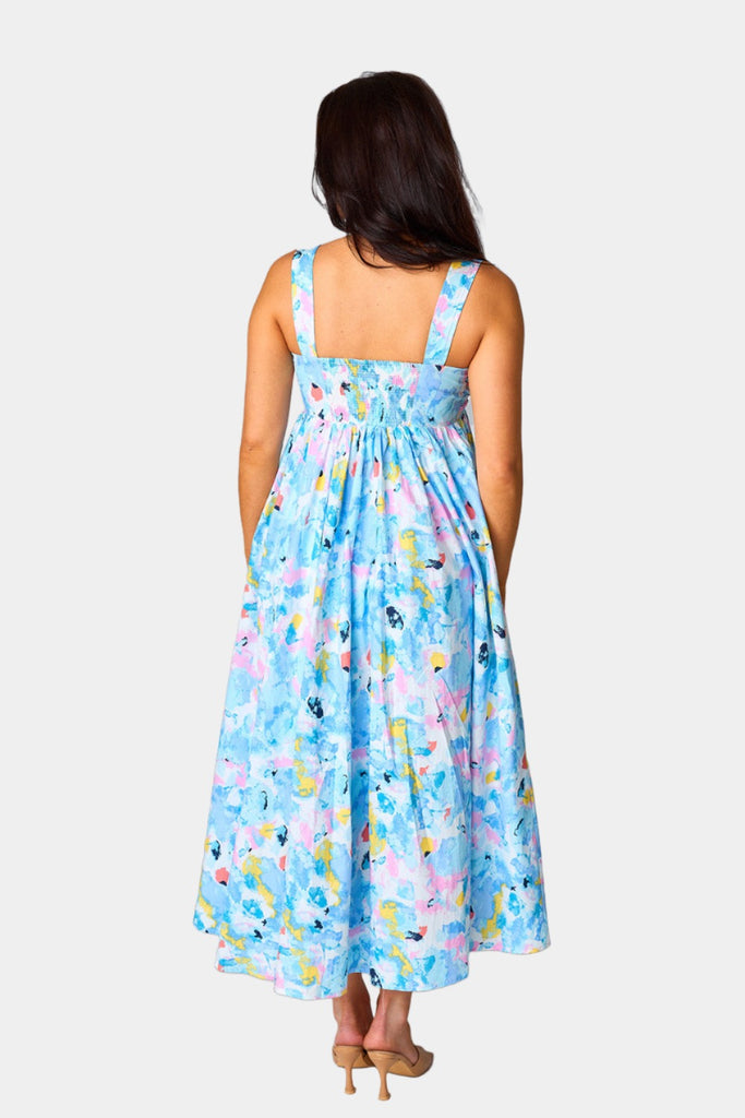Select Sustainable Wearable Women's Apparel,Women, T-Shirts & Tops, Tank Tops - Clothing Shop OnlineKenny Smocked Back Maxi Dress - Pastel Dream