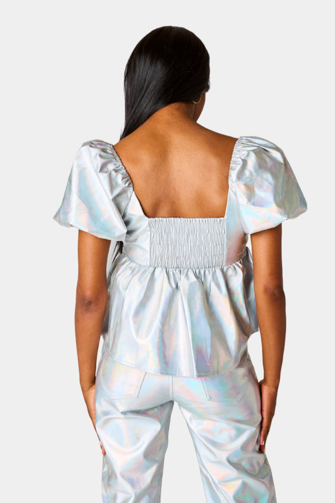 Select Sustainable Wearable Women's Apparel,Women, T-Shirts & Tops, Tank Tops - Clothing Shop OnlineHouston Puff Sleeve Top - Iridescent