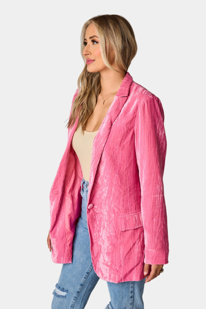Select Sustainable Wearable Women's Apparel,Women, T-Shirts & Tops, Tank Tops - Clothing Shop OnlineHeff Crushed Velvet Blazer - Double Bubble