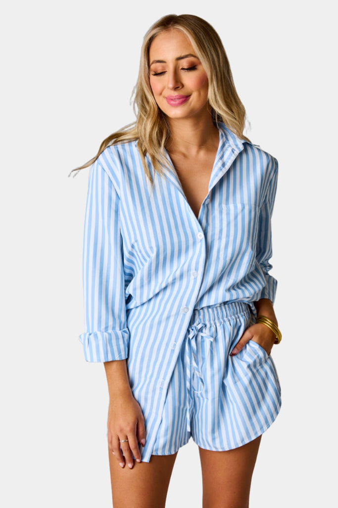 Select Sustainable Wearable Women's Apparel,Women, T-Shirts & Tops, Tank Tops - Clothing Shop OnlineEllen Outfit Set - Blue Stripe