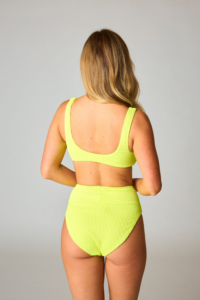 Select Sustainable Wearable Women's Apparel,Women, T-Shirts & Tops, Tank Tops - Clothing Shop OnlineOra Scoop Neck High Waisted Bikini - Neon Yellow