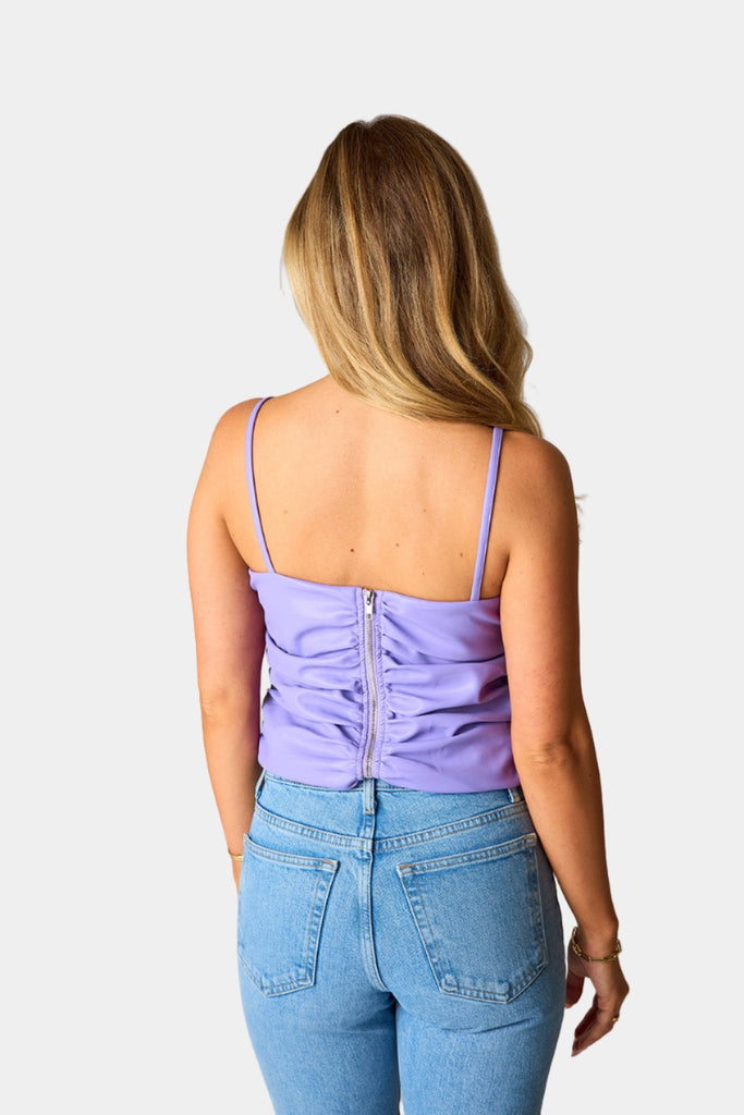 Select Sustainable Wearable Women's Apparel,Women, T-Shirts & Tops, Tank Tops - Clothing Shop OnlineJolee Vegan Leather Tank Top - Lilac
