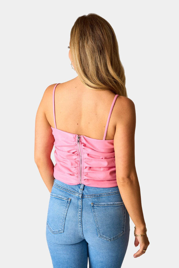 Select Sustainable Wearable Women's Apparel,Women, T-Shirts & Tops, Tank Tops - Clothing Shop OnlineJolee Vegan Leather Tank Top - Lotus