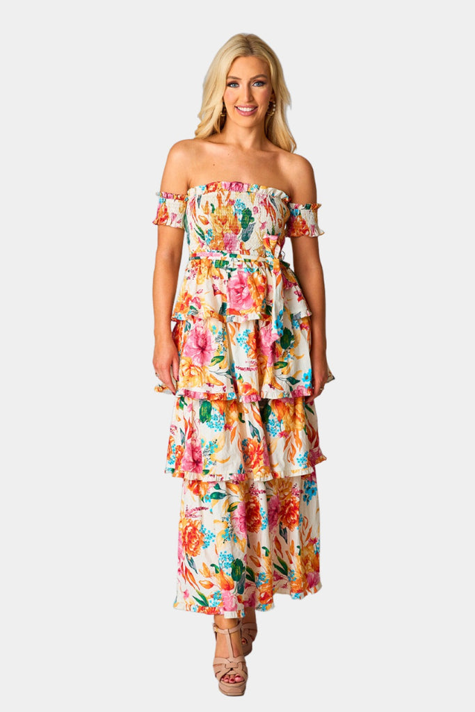 Select Sustainable Wearable Women's Apparel,Women, T-Shirts & Tops, Tank Tops - Clothing Shop OnlineElena Tiered Maxi Dress - Gladiola