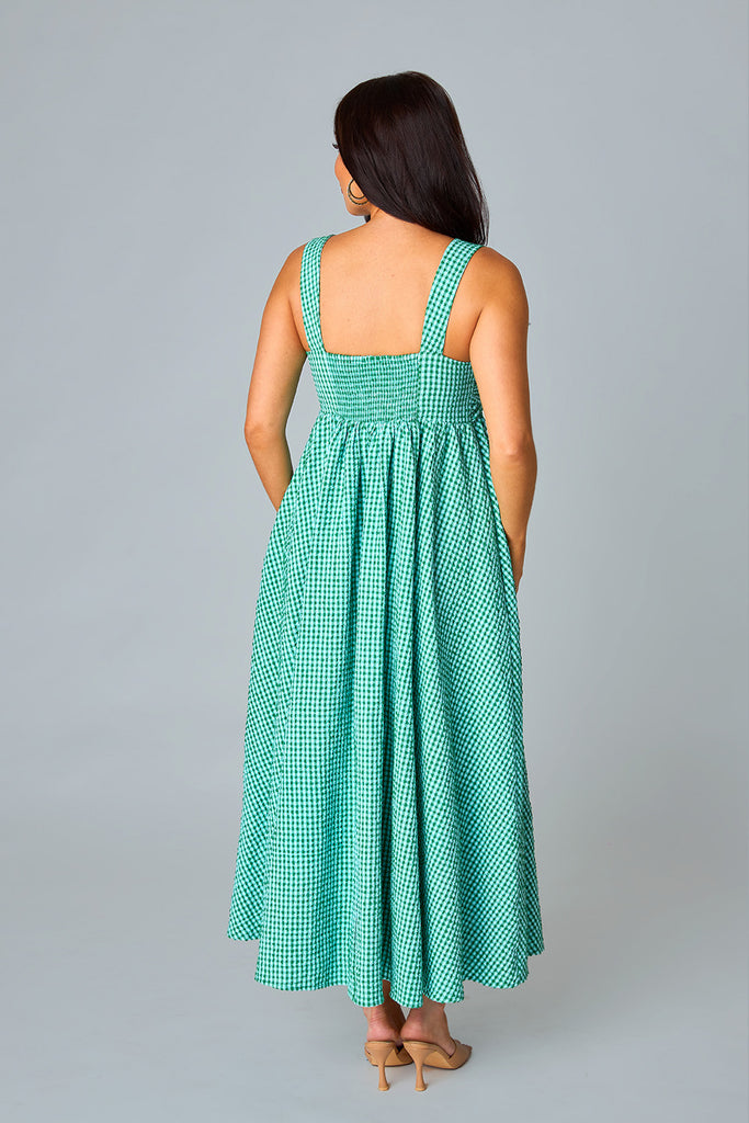 Select Sustainable Wearable Women's Apparel,Women, T-Shirts & Tops, Tank Tops - Clothing Shop OnlineKenny Smocked Back Maxi Dress - St. Patty