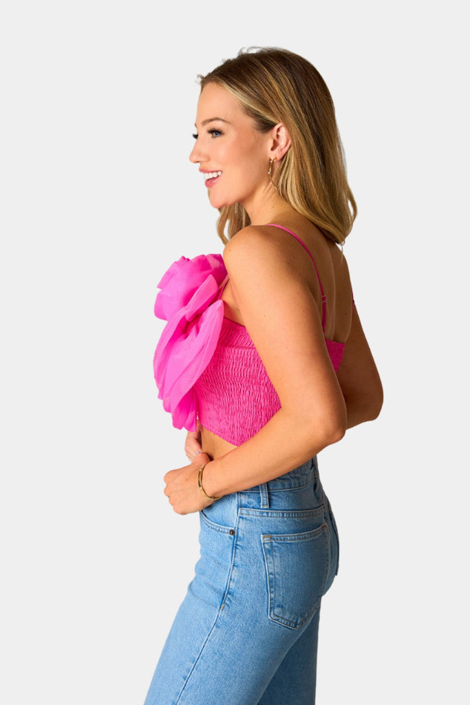 Select Sustainable Wearable Women's Apparel,Women, T-Shirts & Tops, Tank Tops - Clothing Shop OnlinePetal Flower Applique Tank Top - Fuchsia