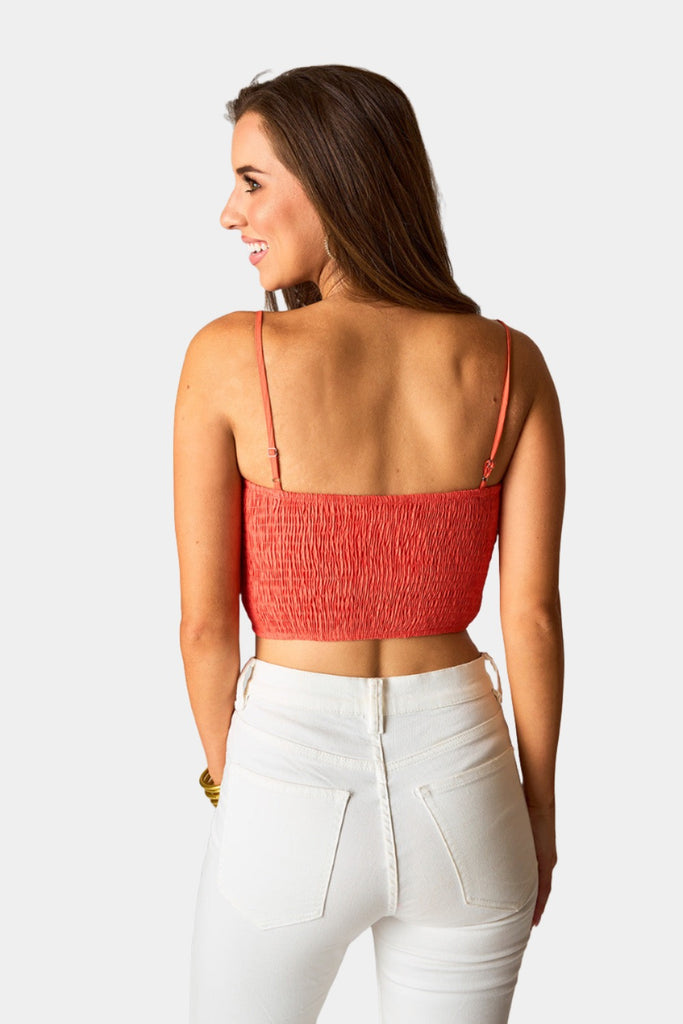 Select Sustainable Wearable Women's Apparel,Women, T-Shirts & Tops, Tank Tops - Clothing Shop OnlinePetal Flower Applique Tank Top - Tangerine