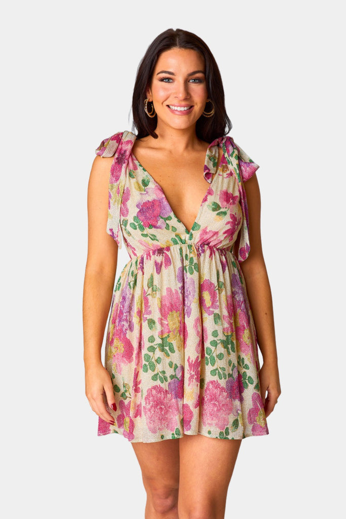 Select Sustainable Wearable Women's Apparel,Women, T-Shirts & Tops, Tank Tops - Clothing Shop OnlineMelanie Tie-Shoulder Mini Dress - Raspberry Rose