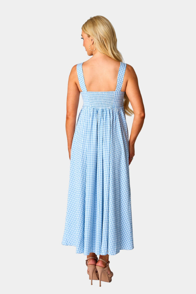 Select Sustainable Wearable Women's Apparel,Women, T-Shirts & Tops, Tank Tops - Clothing Shop OnlineKenny Smocked Back Maxi Dress - Blue Moon